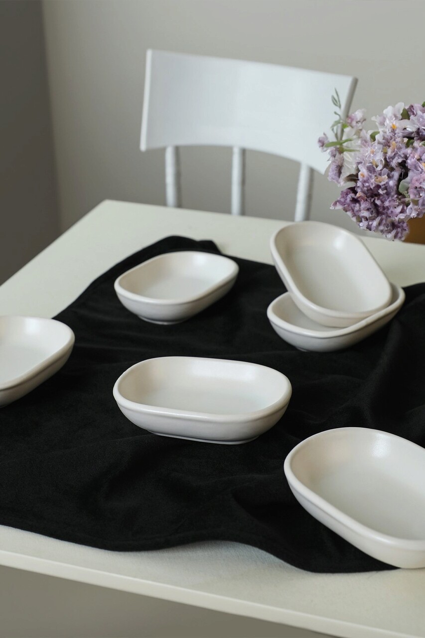 Set boluri pentru aperitive, Hermia, 275KRM2136, Antibacterian, Alb mat - imagine 4